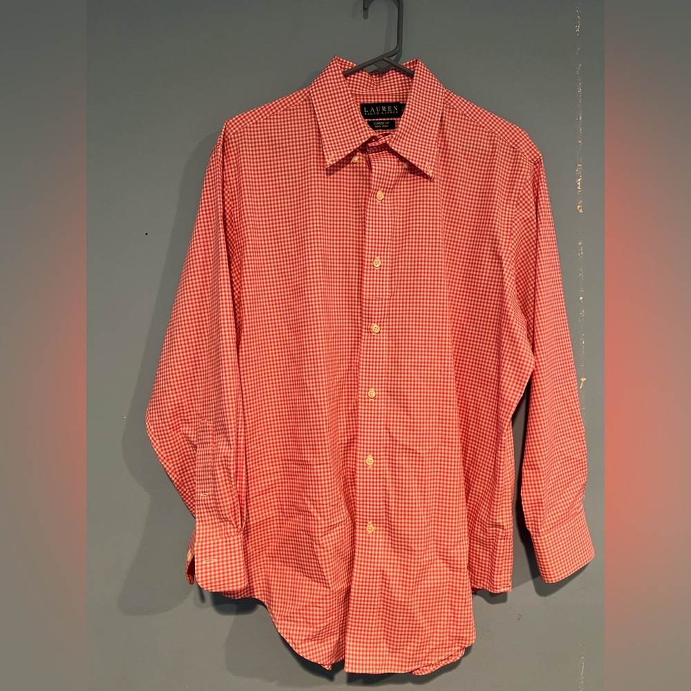 Men’s Ralph Lauren Pink and White button down shirt size 16 1/2
